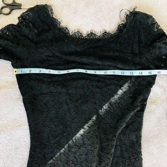 Diane Von Furstenberg Zarita Black Lace Sheath Dress - Picture 11 of 15